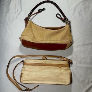 Bundle of 2 light brown shoulder bags - Fossil and Etienne Aigner